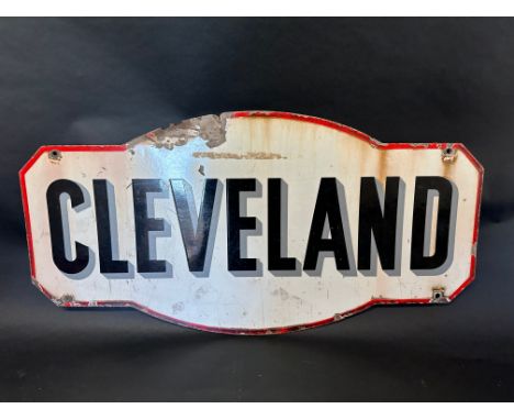A Cleveland (petrols) double sided enamel advertising sign, 30 x 15". 
