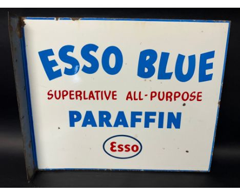 An Esso Blue 'Superlative All-Purpose' Paraffin double sided enamel advertising sign with hanging flange, 22 x 18". 