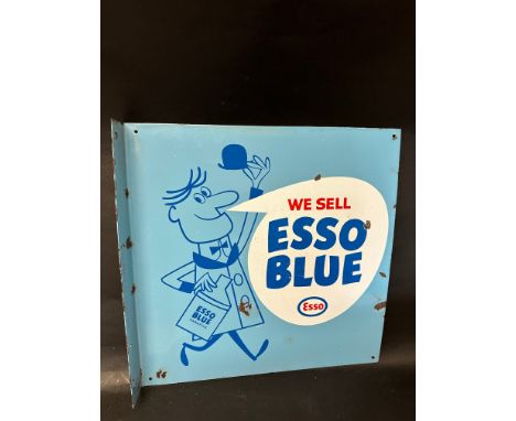 An Esso Blue Paraffin double sided enamel stockist's advertising sign with hanging flange, 18 x 18". 
