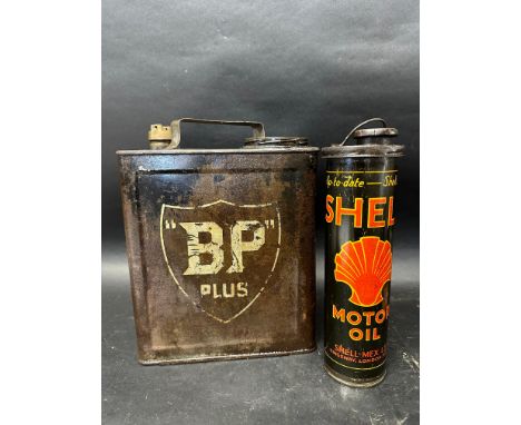 A BP Plus Duo two gallon can with a bright Shell insert and BP cap.