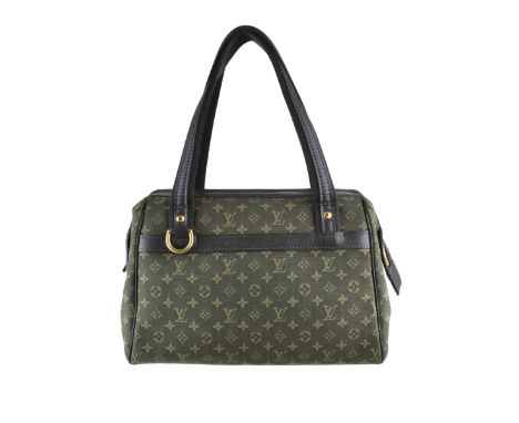 Louis Vuitton Dark Green Canvas Monogram Idylle Josephine PM Bag. Golden brass hardware, dark green interior, Canvas and leat