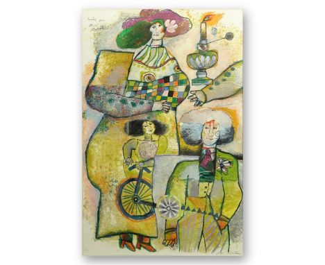 Théo Tobiasse (FRENCH, 1927–2012), Color Lithograph, Lumiere pour attendre Deborah. Pencil signed and numbered 8/250. Titled 