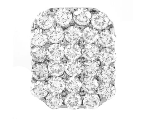 Approx. 4.0 Carat Round Brilliant Cut Diamond and 14 Karat White Gold Ring. Diamonds F-G color, VVS1 clarity. Unsigned. Ring 