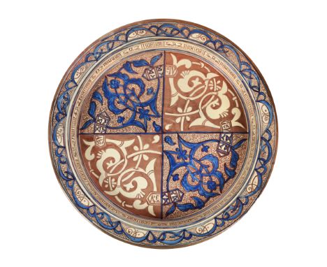 ceramic painted with iridescent enamel, d=47 cm