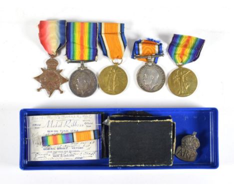 A First World War Trio, awarded to M2-082099 PTE.T.R.KEWIN, A.S.C., comprising 1914-15 Star, British War Medal and Victory Me