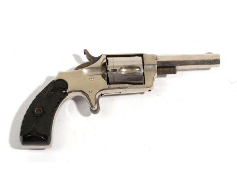 A Hopkins &amp; Allen XL No.3 Five Shot  .32 Rimfire Pocket Revolver, with silver plated finish, the 7cm octagonal barrel wit