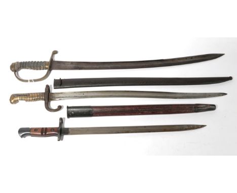 A 19th Century Constabulary Type Hanger, with 61.5cm single edge fullered steel blade, double edged for the last 23cm, the br