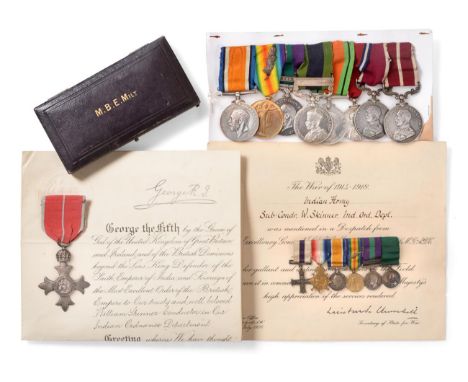 An Interesting M.B.E. Group of Nine Medals,  awarded to Conductor William Skinner  Indian Ordnance Department, comprising M.B