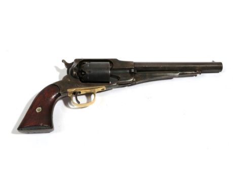 A Remington Army .44 Calibre Six Shot Percussion  Revolver, with blued finish, the 20cm octagonal steel barrel stamped to the