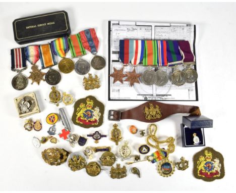 A First/Second World War Family Group of Medals:- six to S-28054  PTE.C.T.CRACKNELL A.S.C., comprising Military Medal (named 