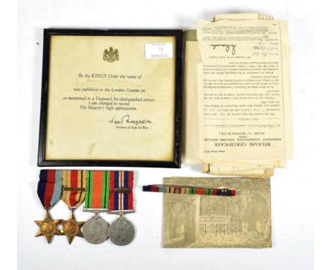 A Second World War Group of Four Medals, awarded to 101259 (later 173188) Captain George William Allison, Pioneer Corps, comp