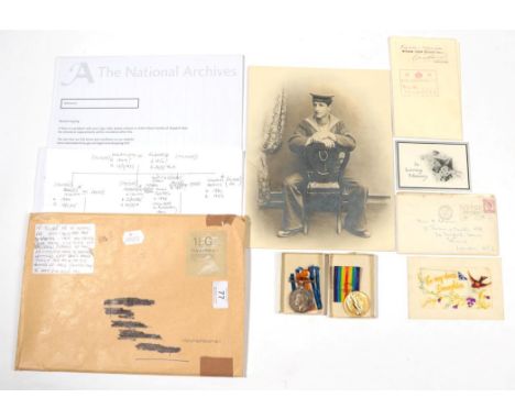 A First World War Pair, awarded to 186065 W.ADAMS, A.B., R.N., comprising British War Medal and Victory Medal, in box of issu