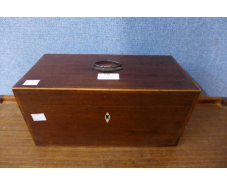 A George III mahogany tea caddy 