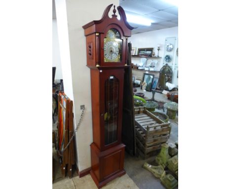 A mahogany triple weight Westminster chime longcase clock 