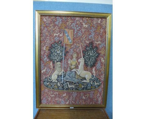 A framed Indian tapestry 