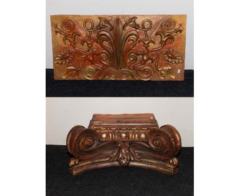 A plaster bracket and a frieze