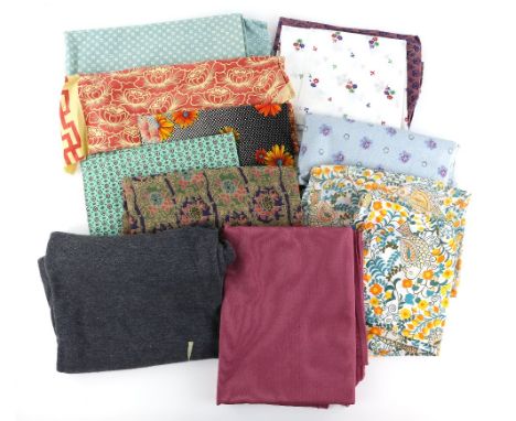 Large Collection of vintage dress making fabrics 1970s including Liberty .       This is a large group of approx 28 fabrics p