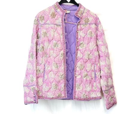 Purple moray long evening skirt with lace edged underskirt by Gina Fratini , Phool beaded quilted Indian jacket, an midnight 