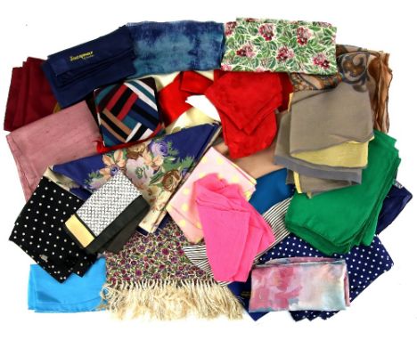 Collection of vintage scarves, and hankies including Liberty, Harrods and Jaeger approx 40.       
