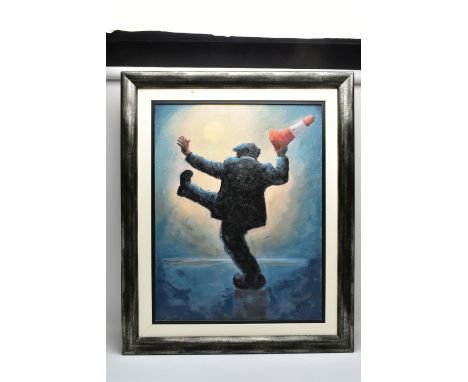 ALEXANDER MILLAR (BRITISH CONTEMPORARY) 'GIMME THE MOONLIGHT', a limited edition, hand embellished print on canvas depicting 
