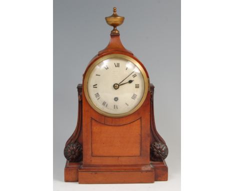 A 19th century mahogany mantel clock by Brockbank Atkins & Moore of London, having a signed convex white enamel dial and sing