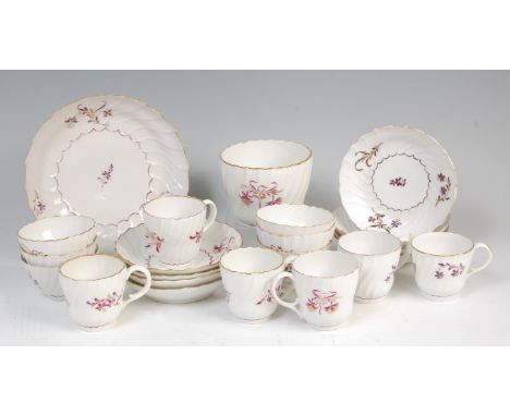 An early 19th century Barr Flight Barr part tea and coffee set, comprising; six coffee cups, six tea bowls, eight saucers, sl