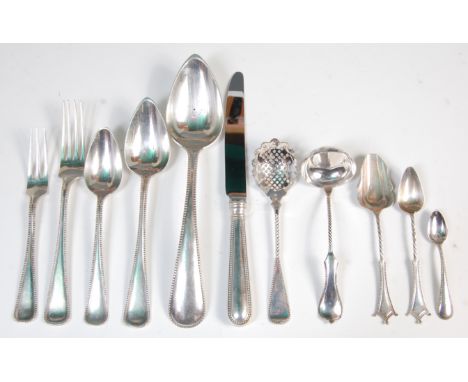 A late 19th century Dutch silver 12-place setting cutlery suite by Van Kempen of Voorschoten, comprising; table forks, desser