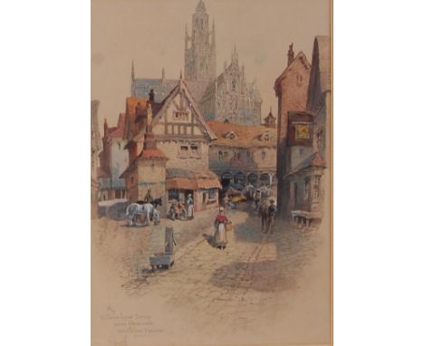 R Randall - A picturesque scrap near Beauvaus, Northern France, watercolour, signed and titled lower left, 35 x 25cm
