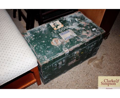 A painted vintage trunk 
