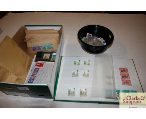 A box of stamps ad First Day covers etc.