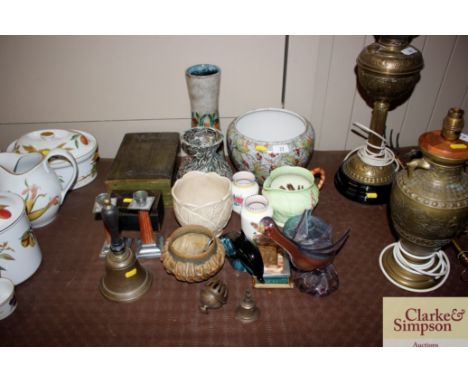 A collection of various decorative ceramics to include Poole pottery, Carltonware, Sylvac, West German colourful pottery vase