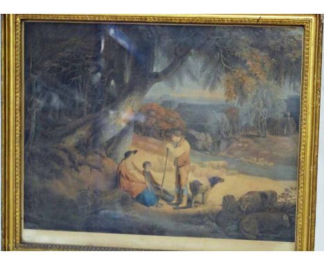 After R Westall R.A., a pair of early 19th century stipple coloured Prints, engraved by John Ogborne, entitled Woodcutter and