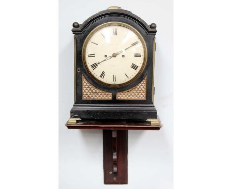 A Regency Ebonised Striking Table Clock, double fusee movement with backplate signed Anderson, London; together with a later 