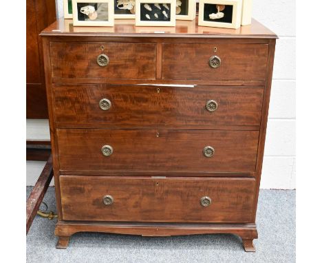 A Group of Furniture Including, an Edwardian Double Bed, a marble top washstand, a four height chest of drawers, a 1920s oak 