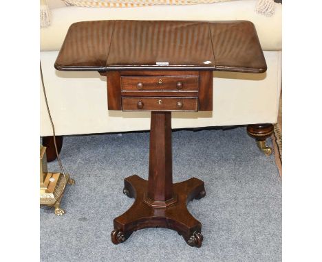 A Mid-19th Century Mahogany Drop Leaf Lamp Table, 67cm by 48cm by 71cm