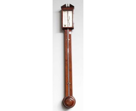 A George III Stick Barometer signed Tagliabue, 294 Holburn, London, 96cm high
