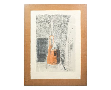 JOHN PIPER. ST MARY'S PADDINGTON. lithograph, signed and numbered 30/70, 97cm x 75cm.