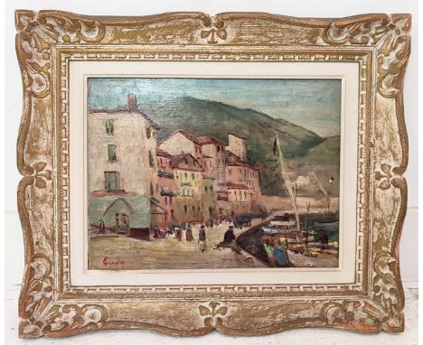 AUGUSTE JEAN GAUDIN (1914-1992). (d) 'Villefranche Sur Mer, oil on board, 26cm x 34cm, signed, framed (studio stamp verso) (P