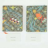 GUCCI X DISNEY SUPREME MONOGRAM DONALD DUCK SMALL NOTEBOOKS SET OF 2.