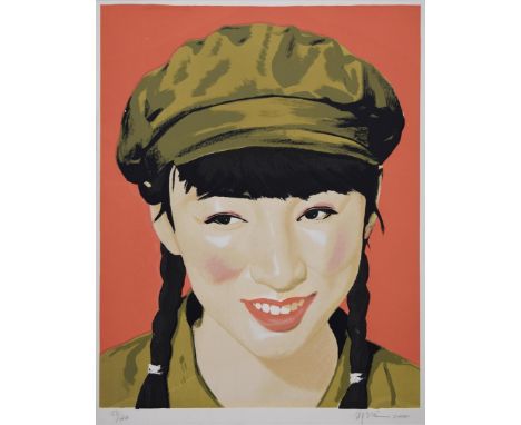 QI ZHILONG. CHINESE LADY. Screenprint, 76cm x 56cm, framed.