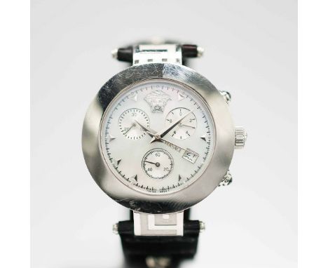 VERSACE XLC 99 CHRONOGRAPH WATCH. Quartz White MOP 37mm Watch.