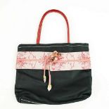 PRADA KIMONO FLORAL APPLIQUE EVENING BAG.