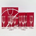 A BACCARAT 'CAPRI' SET OF EIGHT CHAMPAGNE FLUTES.