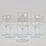A BACCARAT 'CAPRI' SET OF EIGHT WHITE WINE GLASSES.