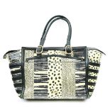 CHRISTIAN LOUBOUTIN LARGE FARIDA SNAKESKIN BOWLER BAG.