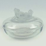 LALIQUE GLASS. OPHELIE BOWL AND COVER.