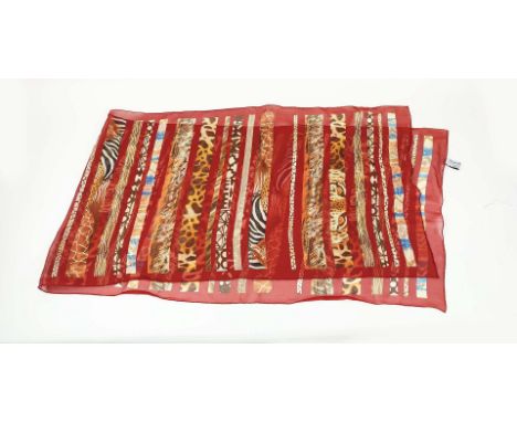 SALVATORE FERRAGAMO 'LEOPARD JUNGLE' SILK SCARF. With box.