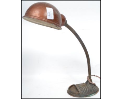 A vintage retro 20th century 1930s 'Supreme' adjustable industrial desk lamp, the base marked 'SUPREME ENTIRELY BRITISH MADE 