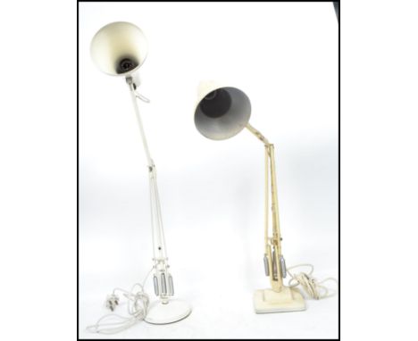 Two vintage anglepoise lamps one being a&nbsp;1940's Industrial pre-war Herbert Terry anglepoise lamp, raised on a cast metal
