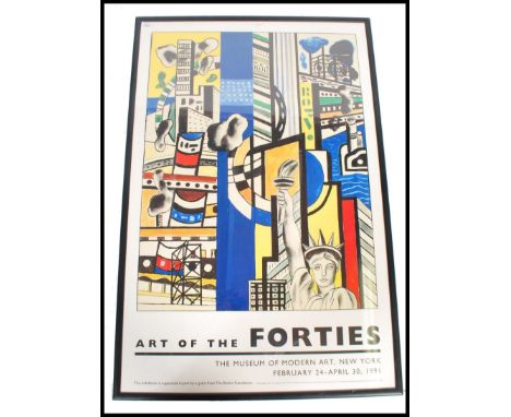 A vintage retro 20th century Museum poster entitled Art Of The Forties from the Museum of Modern Art New York February 24th -